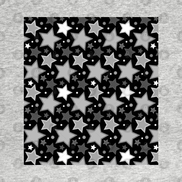 Black, white and grey stars pattern by Spinkly